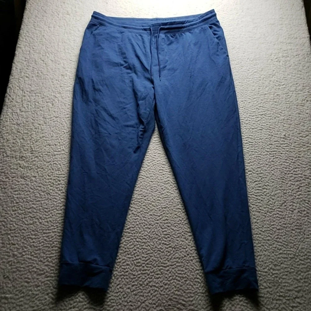 Athletic Works Pants Mens 2XL Blue DriWorks Jersey Jogger Elastic Waist Pockets